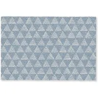 MuchoWow Deurmat 60x40 cm - Droogloopmat Driehoek - Blauw - Patroon - Strepen - Mat voor binnen - Schoonloopmat - Deurmatten met print - Inloopmat