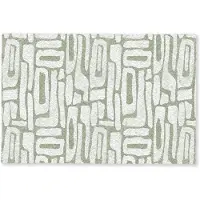 MuchoWow Deurmat 90x60 cm - Droogloopmat Groen - Wit - Kronkelen - Mat voor binnen - Schoonloopmat - Deurmatten met print - Inloopmat