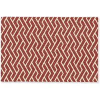 MuchoWow Deurmat 90x60 cm - Droogloopmat Rood - Beige - Patroon - Lijnen - Mat voor binnen - Schoonloopmat - Deurmatten met print - Inloopmat