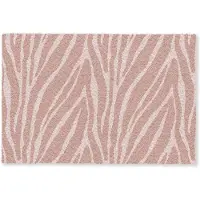 MuchoWow Deurmat 60x40 cm - Droogloopmat Lichtroze - Zebra - Patroon - Donkerroze - Mat voor binnen - Schoonloopmat - Deurmatten met print - Inloopmat
