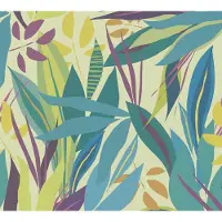 Living Walls LEVENDIG BLADEREN BEHANG | Tropisch - Meerkleurig Blauw Groen Lila Oranje - Anna D'Andrea