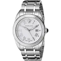 Versace SP V-Sport II Herenhorloge 42mm (kast: staal, wijzerplaat: zilver, band: staal, horlogekast: 42 mm)