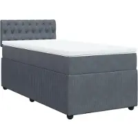 Syfax Boxspring met matras fluweel donkergrijs 100x200 cm
