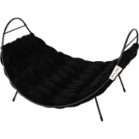 D & D kattenbed baily zwart met metalen frame en zachte polyfiber stof