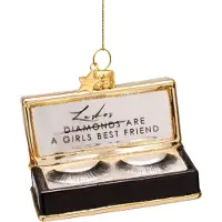 Vondels Kerstornament Glass Black Fake Lashes 7 cm