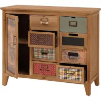 MCW Apothekerskast -O63, kast met lades, etikettenhouder, vintage shabby patroon, hout 80x91x40cm ~ corpus naturel