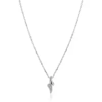 Zinzi zilveren schakelkettinkje druppelvorm hanger bezet met witte zirkonia's 40-45cm ZIC2681