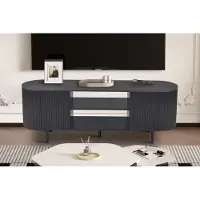 Molecule Rousseau tv meubel lagos donkerbruin modern ribbeldeuren 160 cm