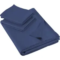 De Witte Lietaer Olivia Lakenset Blue Indigo (Satijn)-280 x 280 cm (Lits-jumeaux)