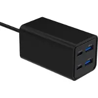 24hShop 4-poorts 65 W GaN USB PowerDelivery snellader, zwart