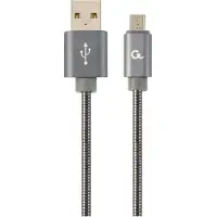 Gembird Premium micro-USB laad- & datakabel 'metaal', 2 m, metallic-grijs