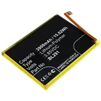 123accu Lenovo BL291 accu (3.85 V, 3900 mAh, huismerk)