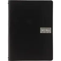 Securit ROYAL MENUHOUDER ZWART 33X24,6XH,5CM A4LEDER