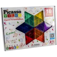 Picasso Tiles Tactic - Constructiespeelgoed - Magnetic Tiles - Magnetische Tegels - Geometry Set - STEM Speelgoed - Creatief Bouwspeelgoed - 16-Delig - Vanaf 3 Jaar