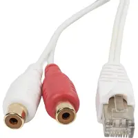 BOSSCOM RJ45 - Tulp stereo (v) kabel voor B&O | wit | 15 meter