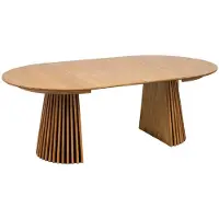 Ebuy24 Tokyo eetkamertafel met 2 extra plaat Ø120x120-160-200cm eik fineer.