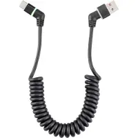 Renkforce RF-6713690 USB-kabel USB 2.0 USB-A stekker, USB-C stekker 1.50 m Zwart Connectoren 360° draaibaar, Spiraalkab