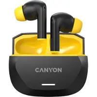 Canyon hoofdtelefoon HEXAGON 7 TWS ANC+ENC, draadloos opladen, zwart/geel
