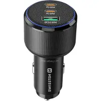 Swissten , autolader 95W, 2x USB-C PD + USB 3.0 QC 30W, zwart