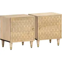 vidaXL Nachtkastjes 2 st 40x33x46 cm massief mangohout