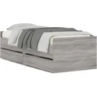 vidaXL Bedframe met lades grijs sonoma eikenkleurig 100x200 cm
