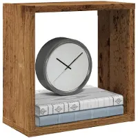 vidaXL Wandschappen kubus 2 st 30x15x30cm bewerkt hout oud houtkleurig