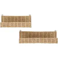 House Nordic Set van 2 wandplanken Trevisos | papier naturel 10x40x10.5 cm wandplanken en -haken | NADUVI