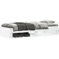 vidaXL Bedframe bewerkt hout wit 90x200 cm