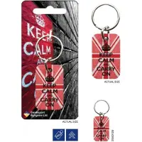 Burgess KEEP CALM - Metal Keychain - Glitter Pink