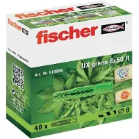 Fischer FIS univ plug UX green, kunstst, le 50mm, boorgatdiameter 8mm