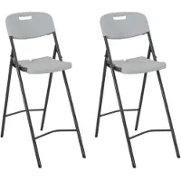 vidaXL Barstoelen inklapbaar 2 st HDPE en staal wit