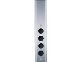 Thebo Wandcontactdoos type F, roestvrij staal, uitschuifbare stekkerdoos, 46-58 cm