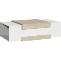 En.casa Salontafel Eljak 110x57x31 cm wit en travertin []