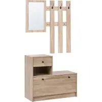 Beliani COOMA - Halmeubelset - Lichtbruin - Hout