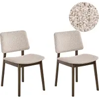 Beliani BLANE - Eetkamerstoel set van 2 - Donkerbruin/Taupe - Bouclé