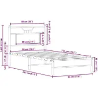 vidaXL Bedframe zonder matras hout sonoma eikenkleurig 90x200 cm