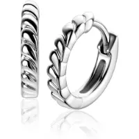 Zinzi 14mm zilveren oorringen met kleine druppels en luxe klapsluiting ZIO2688