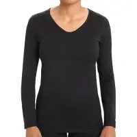 Beeren Dames thermo shirt Lange mouw - Thermo ondergoed dames - Diepe hals - Thermisch - Zwart / XXL