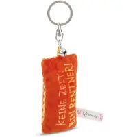 Magni Sleutelhanger mini knuffelkussen "Geen tijd, ik ben met pensioen!" 8 cm met belletje