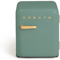 Create - Koelkast in retrostijl - Sage - Handvat Hout - FRIDGE RETRO 48L