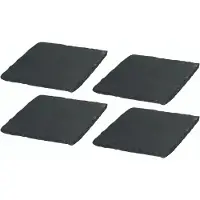 Novaliv 4x leisteen borden I vierkant I 10x10x0,5 cm I sushi serveerset serveerbord zwarte stenen borden leisteen bord dessertbord serveerbord