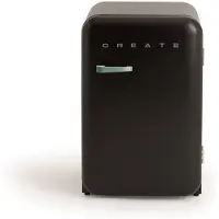 Create - Koelkast in retrostijl - Zwart - Handvat Sage - FRIDGE RETRO 107L