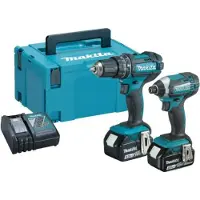 Makita DLX2131MJ 18V Li-Ion Accu Klopboor- /schroefmachine (DHP482) & Slagschroevendraaier (DTD152) Combiset (2x 4.0Ah Accu) In Mbox