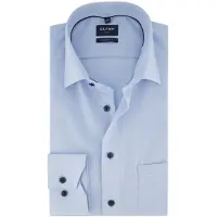Olymp Luxor Modern Fit Overhemd blauw, Faux-uni