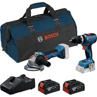 Bosch 18V Accu Klopboormachine (GSB 18V-65) & Accu Haakse Slijper (GWS 18V-8) Combiset (2x 4.0Ah + Lader)