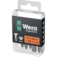 Wera 855/4 IMP DC PZ DIY Impaktor Bits, PZ 2 x 50 mm, 5-delig - 05057661001