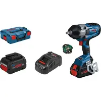 Bosch GDS 18V-1000 C 18V Li-Ion Accu BiTurbo Slagmoeraanzetter Set (2x 8.0Ah Accu) In L-Boxx - 1000Nm - Koolborstelloos