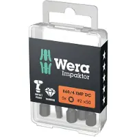 Wera 05057671001 868/4IMP DC DIN3126-D6,3/ISO1173 Vierkant-bit Aandrijving: 1/4 (6,3 mm) Uitvoering: Binnen-vierkant (Robertson) 2 50 mm