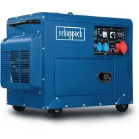 Scheppach dieselgenerator SG5200D | Elektrische start | 7,7 pk | 5000 W | 2x 230V, 1x 400V | 16 liter tank | AVR-systeem | Generator inclusief transportwielen