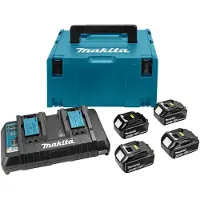 Makita 197156-9 18V Li-Ion Accu Starterset (4x 4.0Ah) + Duolader In Mbox